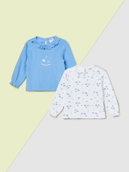 max - Girls Assorted Tops Blue (Pack of 2)