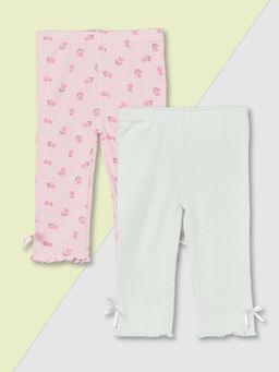 max - Girls Printed Leggings Green (Pack of 2)