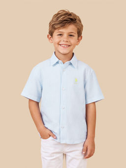 U.S. POLO ASSN. - Kids Boys Vertical Striped Boxy Fit Shirt
