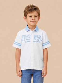 U.S. POLO ASSN. - Kids Boys Brand Printed Boxy Fit Shirt