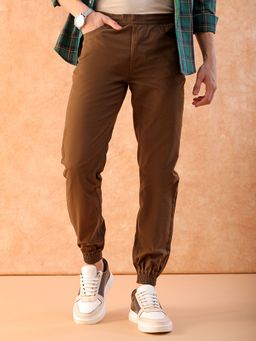 The Indian Garage Co - Men Slim Fit Solid Mid-Rise Joggers