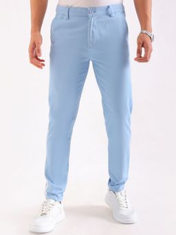 The Indian Garage Co - Men Slim Fit Colourblocked Mid-Rise Stretchable Chinos