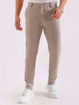 The Indian Garage Co - Men Slim Fit Solid Mid-Rise Stretchable Chinos