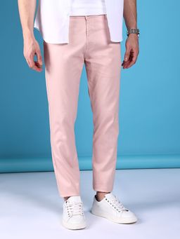 The Indian Garage Co - Men Slim Fit Solid Mid-Rise Stretchable Chinos