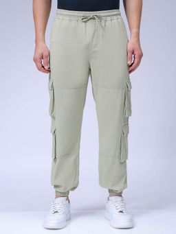 The Indian Garage Co - Men Regular Fit Solid Mid-Rise Joggers