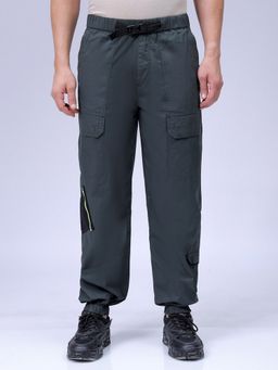 The Indian Garage Co - Men Loose Fit Solid Mid-Rise Joggers