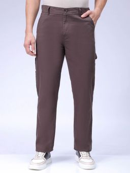 The Indian Garage Co - Men Relaxed Straight Fit Solid Mid-Rise Trousers