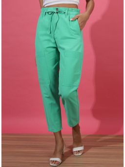 Freehand - Womens Blue Regular Fit Solid High Rise Trouser