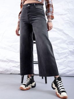 Freehand - Womens Grey Bootcut Solid High Rise Jeans