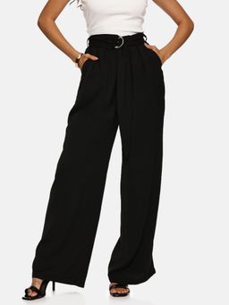 IS.U - Womens Black Wide Leg Belted Pant (Set of 2)