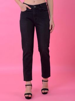 CRIMSOUNE CLUB - Womens Classic Black Straight Leg Denim Jeans