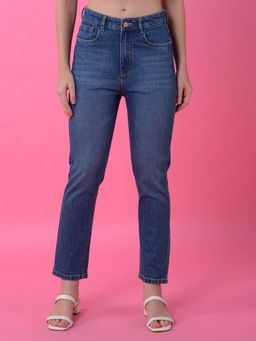 CRIMSOUNE CLUB - Womens Blue Straight Leg Denim Jeans
