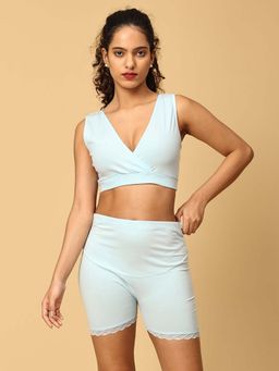 The Mom Store - Sky Blue Boyshort and Maternity Sleep Bra (Set of 2)