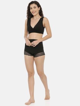 The Mom Store - Black Over Belly High Waist Lace Panty and Maternity Sleep Bra (Set of 2)