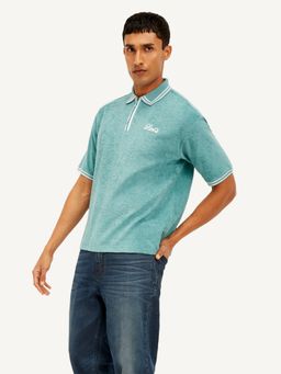 Levi's - Men Knitted Teal Polo T-Shirt