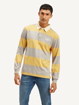 Levi's - Men Striped Yellow Polo T-Shirt