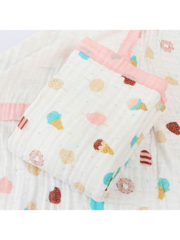 Baby Moo - Delicious Delights 100% Muslin Cotton 6 Layer Breathable Blanket Pink (12-18 Months)