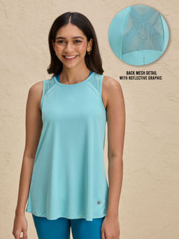Nykd by Nykaa - Quick Dry Long Workout Tank Top with everyday comfort coverage NYK032 Turquoise
