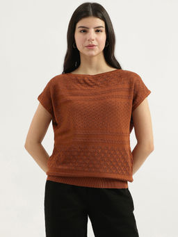 United Colors of Benetton - Boat Neck Self Design Top