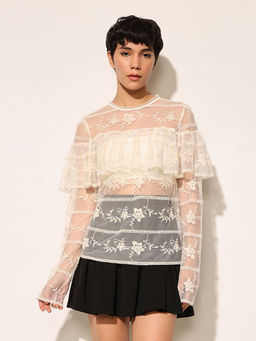 ONLY - Full Sleeve Net Top
