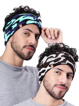 Bharatasya - Pack of 2 Army Pattern Earwarmer Multi Color Head Bands