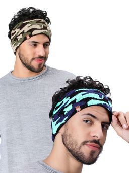 Bharatasya - Pack of 2 Army Pattern Earwarmer Multi Color Head Bands