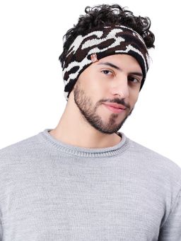 Bharatasya - Men Army Pattern Earwarmer Brown Head Band