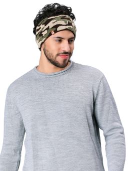 Bharatasya - Men Army Pattern Earwarmer Olive Head Band