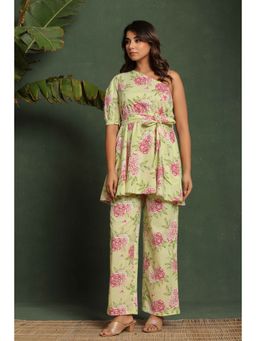 Kasya - Green Printed Pure Cotton Co-Ord Set (Set of 2)