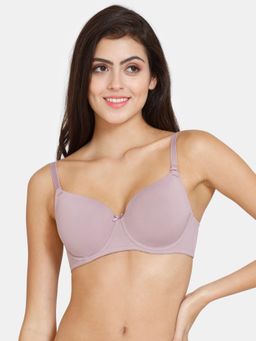 Zivame - Beautiful Basics Padded Wired 3-4th Coverage T-shirt Bra - Elderberry Purple