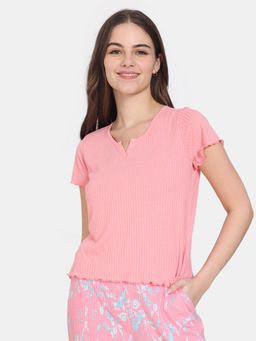 Zivame - Venus Dreams Knit Poly Lounge Top - Murex Shell Pink