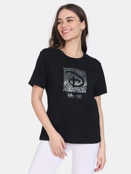 Zivame - Disney Knit Cotton Top - Anthracite Black