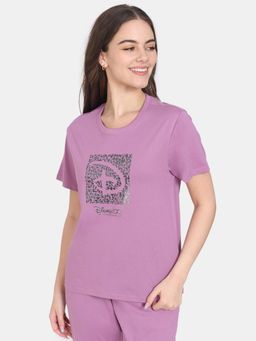 Zivame - Disney Knit Cotton Top - Valerian Purple