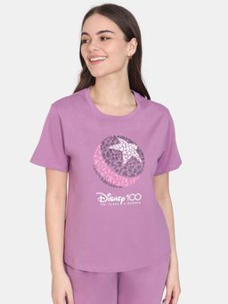 Zivame - Disney Knit Cotton Top - Valerian Purple