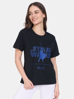 Zivame - Disney Knit Cotton Top - Anthracite Black