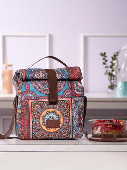 Zouk - Multicolor Mandala Print Roll Up Lunch Bag