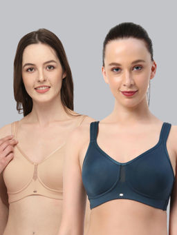 SOIE - Women Full Coverage Minimiser Non Padded Non-Wired Bra (Pack of 2)