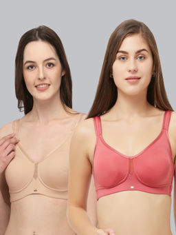 SOIE - Women Full Coverage Minimiser Non Padded Non-Wired Bra (Pack of 2)