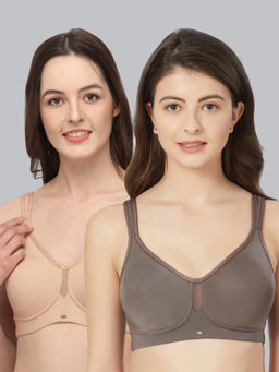 SOIE - Women Full Coverage Minimiser Non Padded Non-Wired Bra (Pack of 2)