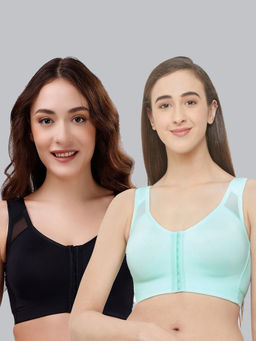 SOIE - Front Closure Full Coverage Non Padded Non Wired Posture Correction Bra (Pack of 2)