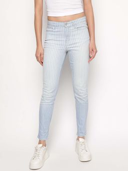 Guess - Blue Stripes Skinny Fit Jeans