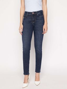 Guess - Blue Solid Skinny Fit Jeans
