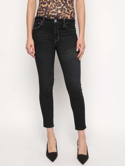 Guess - Black Solid Skinny Fit Sexy Curve Plume Jeans