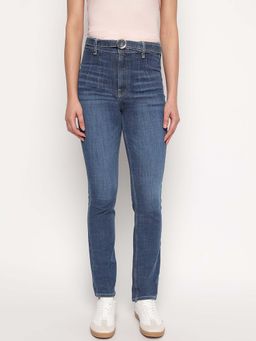 Guess - Blue Solid Slim Fit Britt Jeans