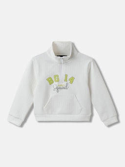 Blue Giraffe - White Printed Sweatshirt