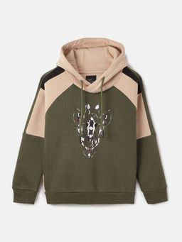 Blue Giraffe - Green Colorblock Hoodie