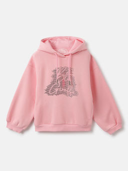 Blue Giraffe - Pink Embellished Hoodie
