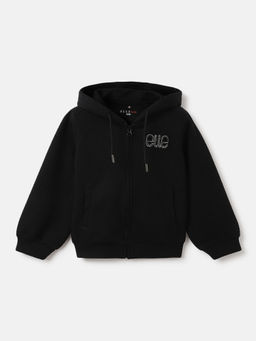 ELLE - Black Self Design Hoodie