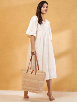 Fabindia - Beige Jute Tote Bag