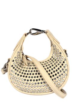 Eske - Dona Genuine Leather Embellished Half Moon Bag